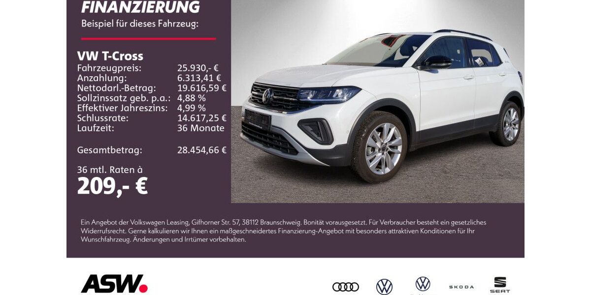 VW T-Cross 22.700 km 25.930 € Weinsberg 74189