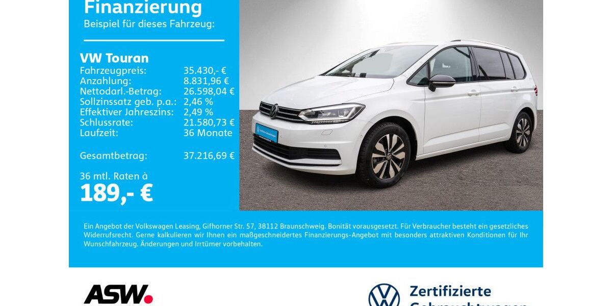 VW Touran 27.600 km 33.560 &euro; Neckarsulm 74172