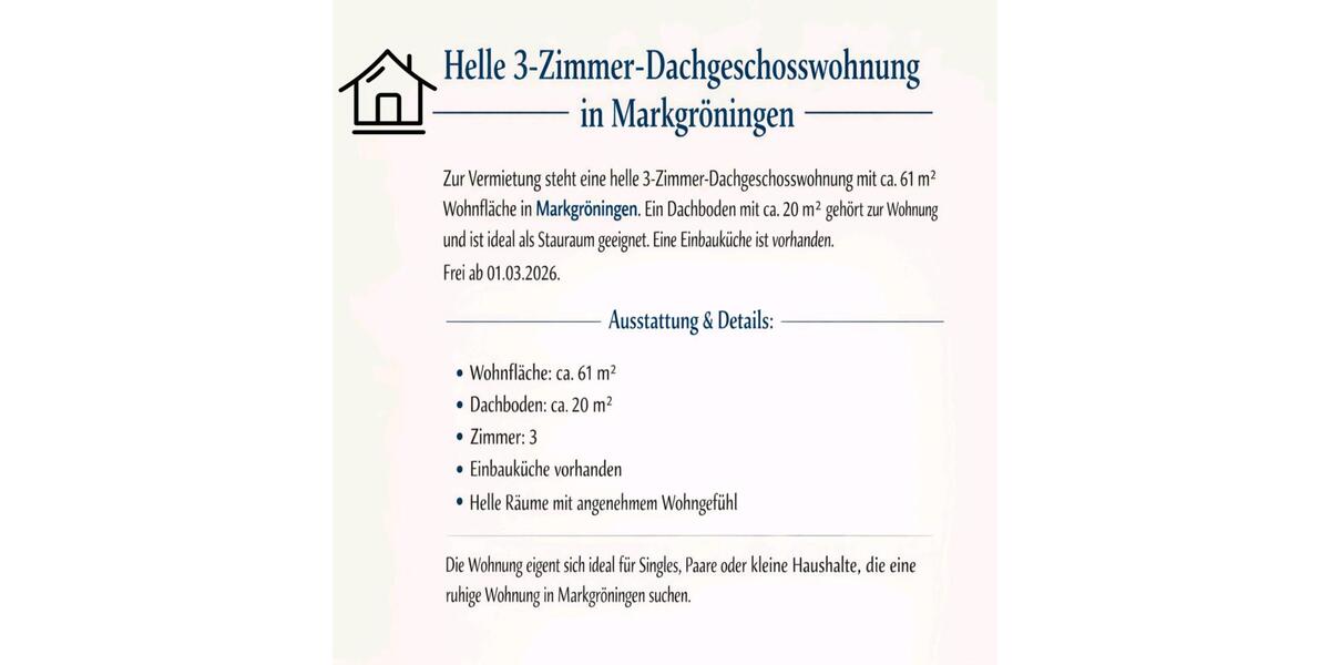 3-Zimmer-Dachgeschosswohnung in Markgröningen 3 zimmer