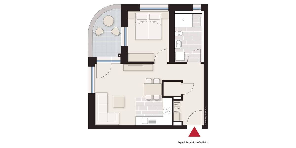 Etagenwohnung Heilbronn Neckargartach - 2 Zimmer, 49 m&sup2;, 794&euro; | Angebot:26696920