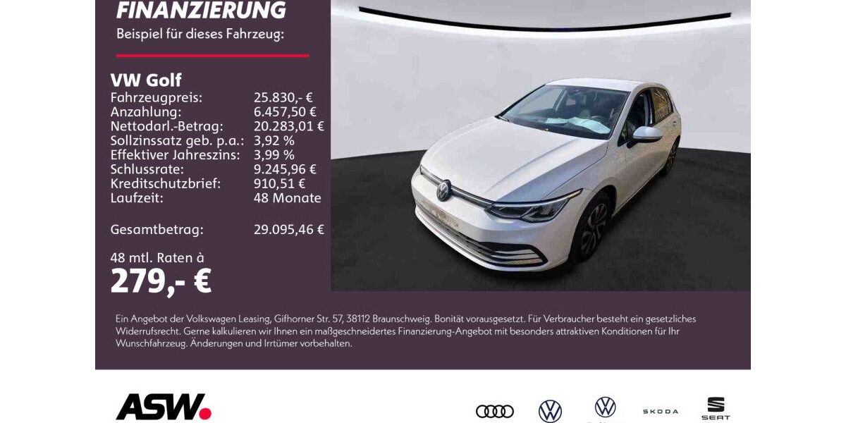 VW Golf 15.400 km 25.830 € Weinsberg 74189