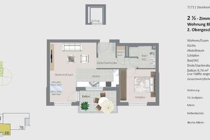 Wohnung zum Mieten in Steinheim 880 € 62.83 m² 2.5 zimmer