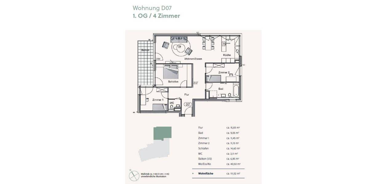 Etagenwohnung Bietigheim-Bissingen Bietigheim - 4 Zimmer, 111 m&sup2;, 599.000&euro; | Angebot:26161218