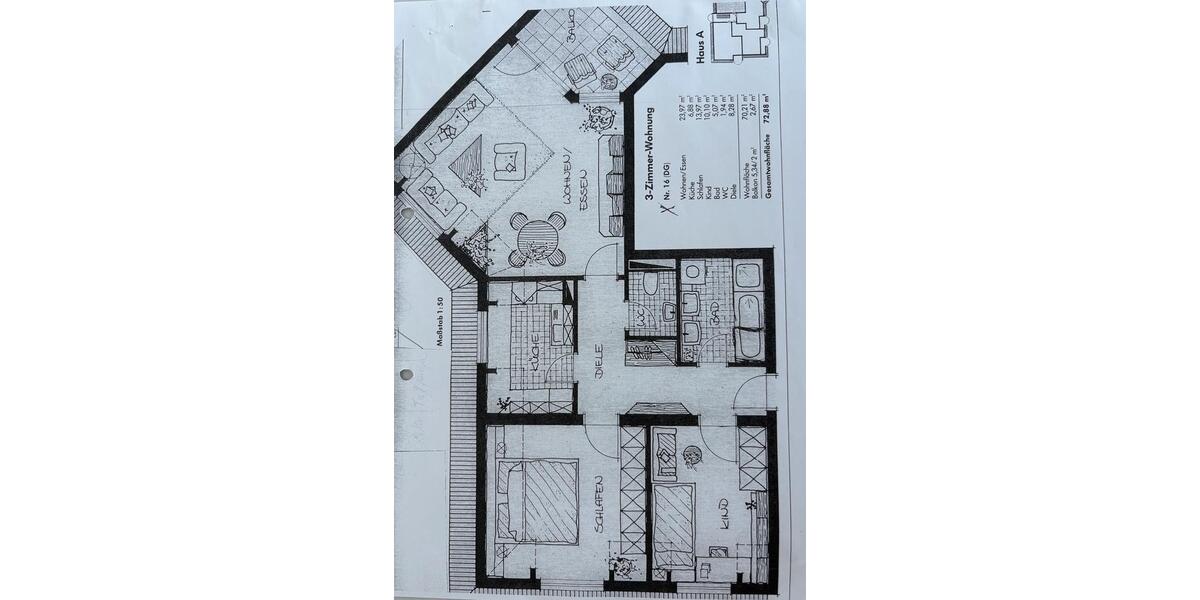 Dachgeschoßwohnung Löchgau - 3 Zimmer, 73 m&sup2;, 230.000&euro; | Angebot:26726505
