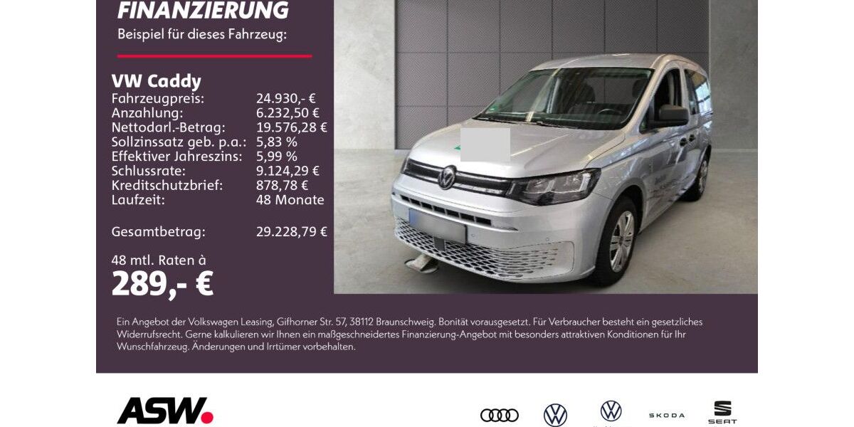 VW Caddy 21.400 km 24.930 &euro; Neckarsulm 74172