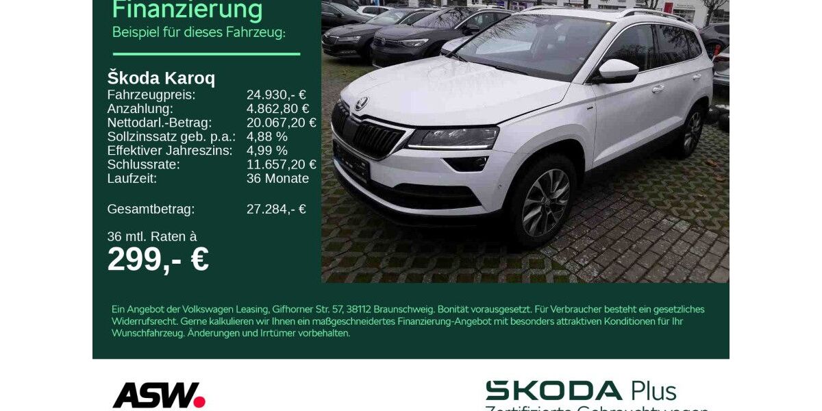 Skoda Karoq 94.100 km 24.430 &euro; Weinsberg 74189