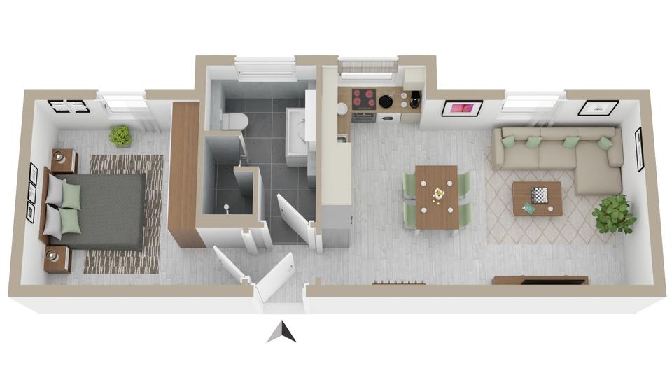 Dachgeschoßwohnung Haßmersheim - 2 Zimmer, 56 m&sup2;, 875&euro; | Angebot:26134704