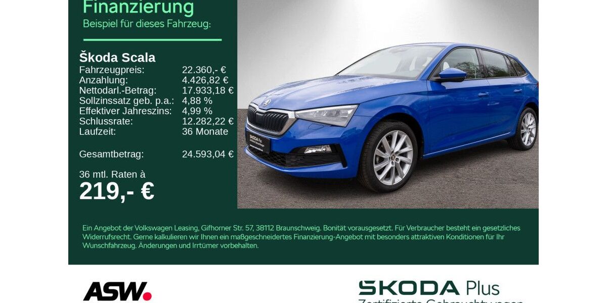Skoda Scala 35.300 km 20.890 &euro; Heilbronn 74076