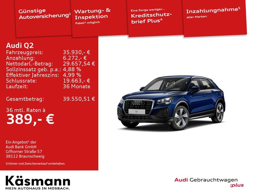 Audi Q2 14.900 km 35.930 € Mosbach 74821