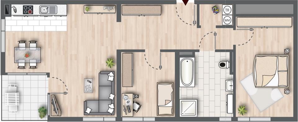 Etagenwohnung Heilbronn Kernstadt - 3 Zimmer, 85 m&sup2;, 1.275&euro; | Angebot:26357703