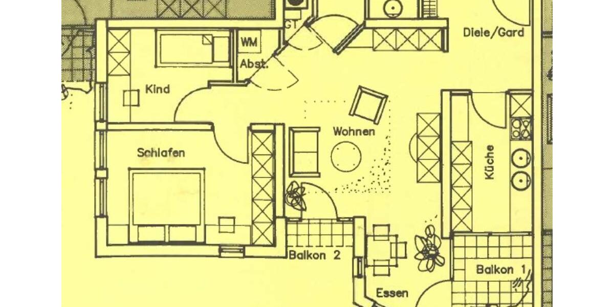 3-Zimmer-Wohnung, 2. OG mit Balkon, Keller u. TG, Ohne Makler 3 zimmer