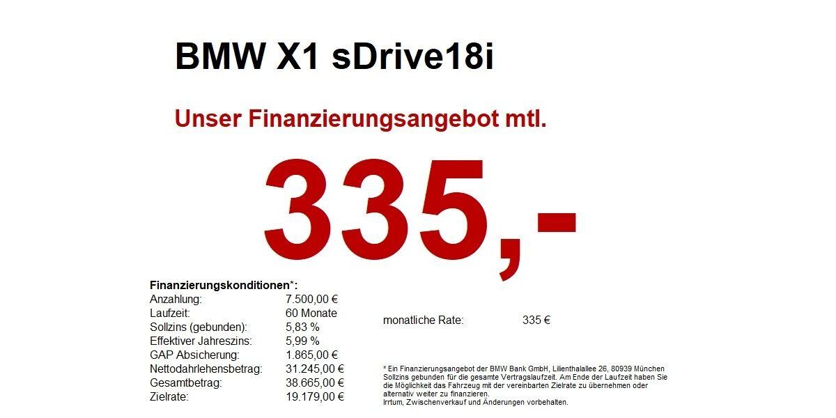 BMW X1 15.352 km 36.879 € Heilbronn 74074