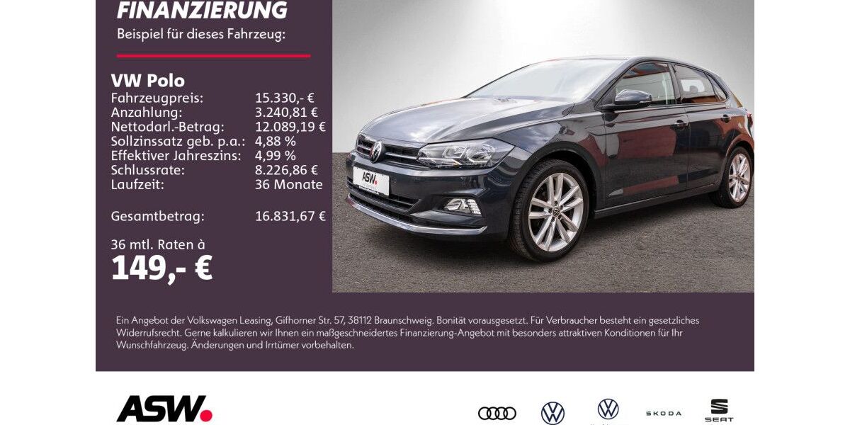 VW Polo 72.400 km 15.330 € Weinsberg 74189