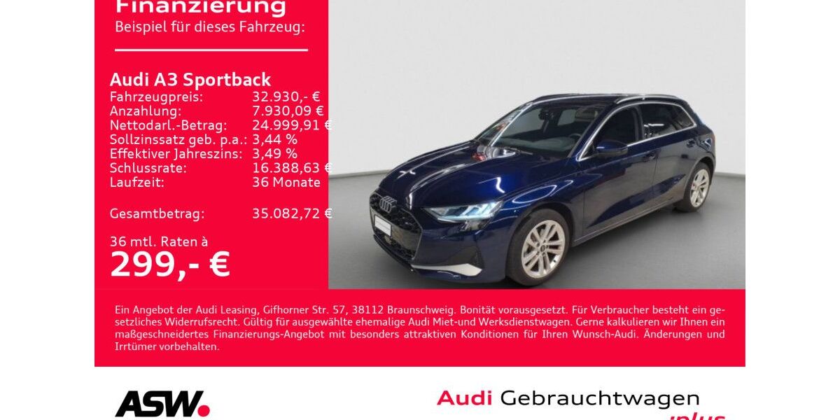 Audi A3 8.900 km 32.930 € Heilbronn 74074