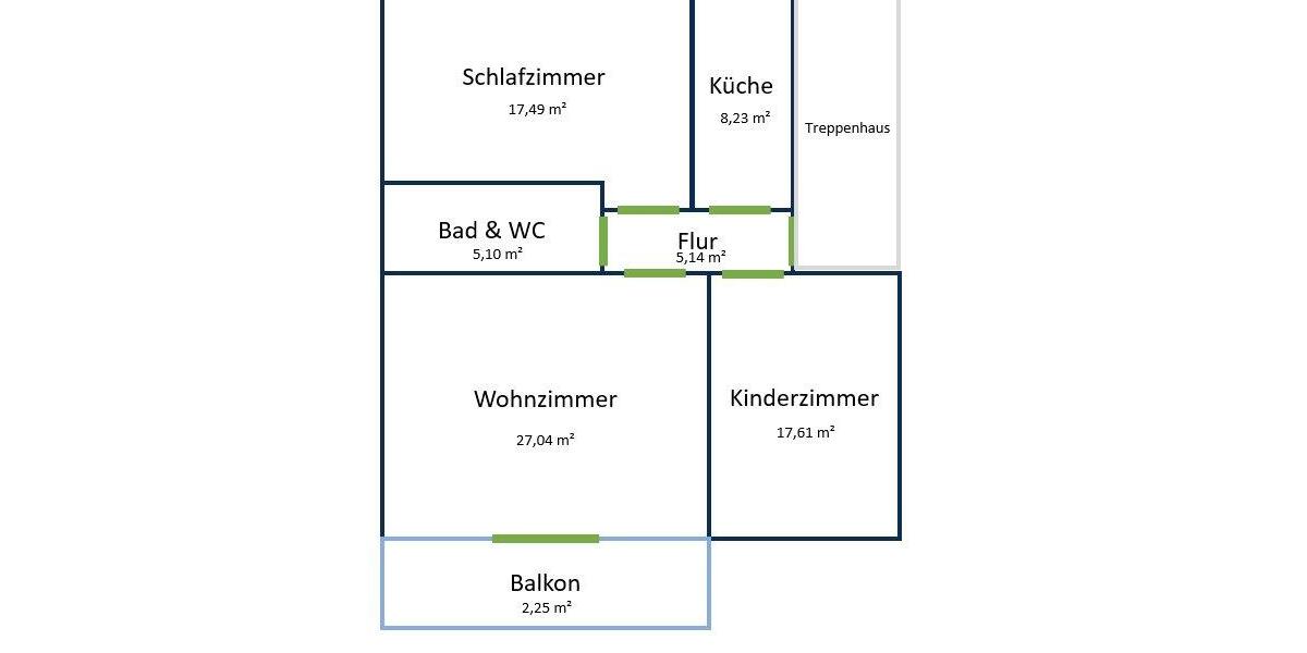Etagenwohnung Marbach am Neckar - 3 Zimmer, 83 m&sup2;, 334.500&euro; | Angebot:26740747