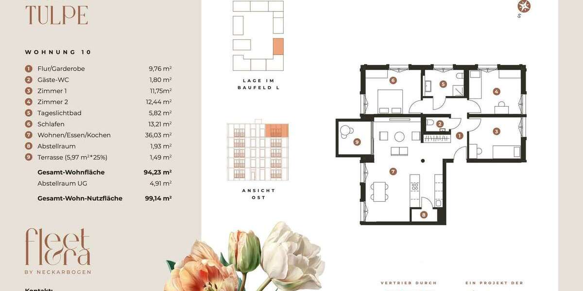 Etagenwohnung Heilbronn Kernstadt - 4 Zimmer, 94 m&sup2;, 1.795&euro; | Angebot:26762446