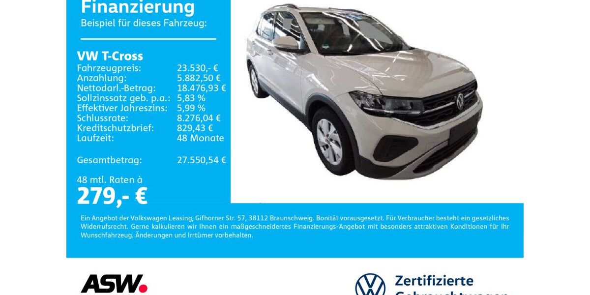 VW T-Cross 9.100 km 23.530 &euro; Neckarsulm 74172