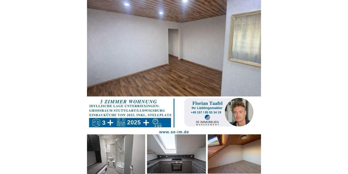 Helle 3-Zimmer-Dachgeschosswohnung in idyllischer Lage von Unterriexingen mit guter Anbindung 3 zimmer