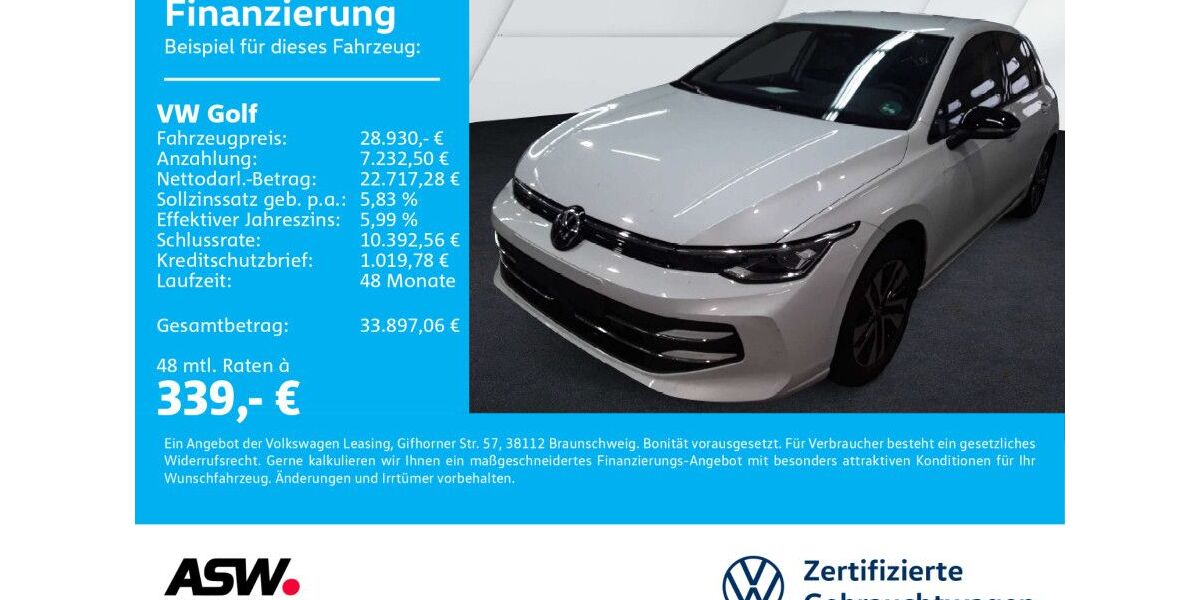 VW Golf 27.800 km 28.930 &euro; Neckarsulm 74172