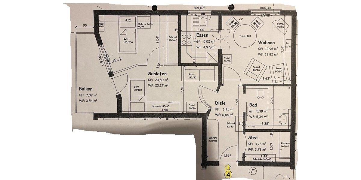 Etagenwohnung Bad Wimpfen - 3 Zimmer, 61 m&sup2;, 269.000&euro; | Angebot:26770359