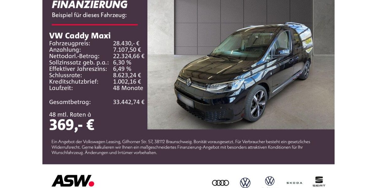 VW Caddy Maxi 48.800 km 28.430 &euro; Bad Rappenau 74906
