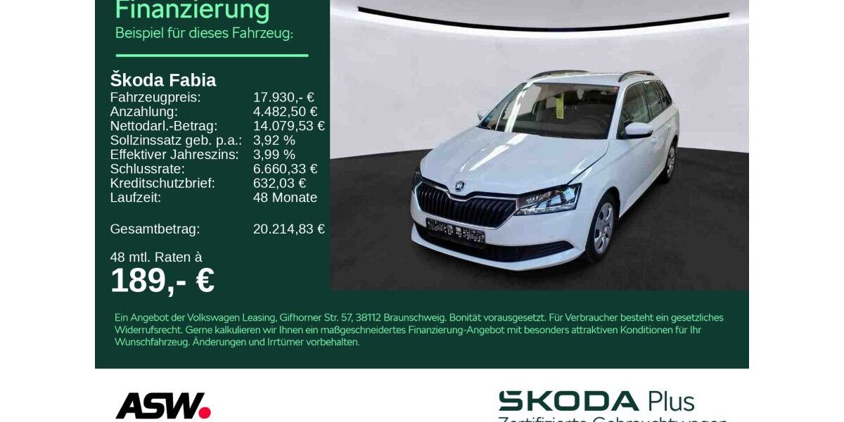 Skoda Fabia 19.990 km 17.930 &euro; Sinsheim 74889