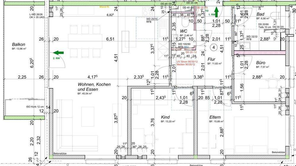 Etagenwohnung Beilstein / Schmidhausen Beilstein - 4 Zimmer, 107 m&sup2;, 1.490&euro; | Angebot:26863092