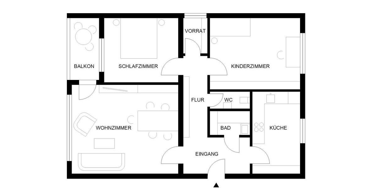 Etagenwohnung Ludwigsburg Hoheneck - 3 Zimmer, 76 m&sup2;, 259.000&euro; | Angebot:26900878