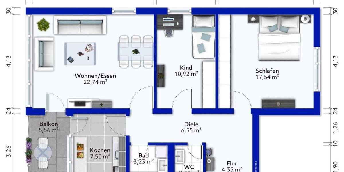 3-Zimmer-Wohnung mit Balkon und Tiefgaragenstellplatz in Möglingen 3 zimmer