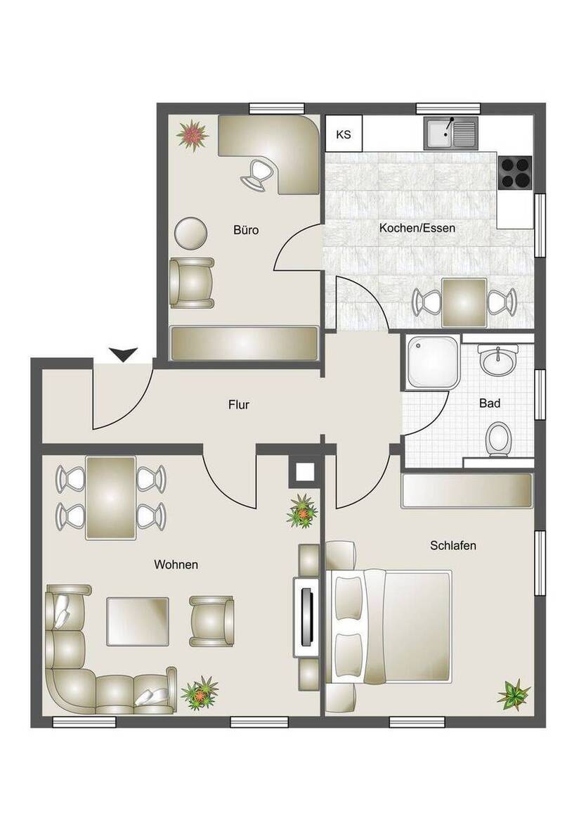 2,5-ZIMMER-HOCHPATERRE-WOHNUNG IM SANIERTEN ALTBAU - CHARMANT - NEUWERTIG - ZENTRAL 2 zimmer