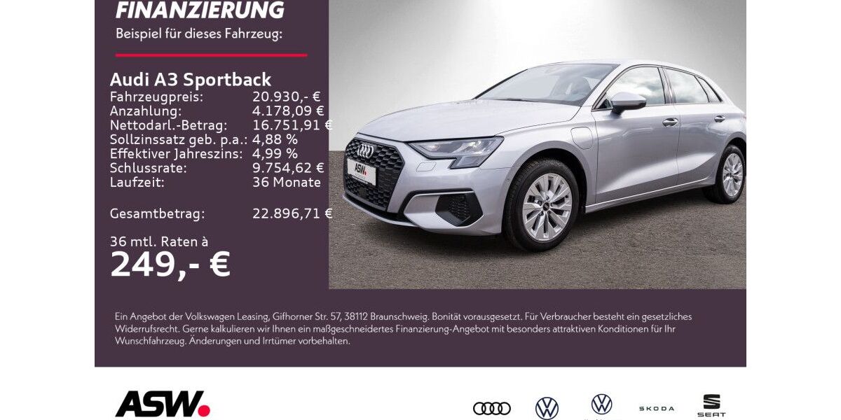 Audi A3 74.990 km 20.930 &euro; Weinsberg 74189