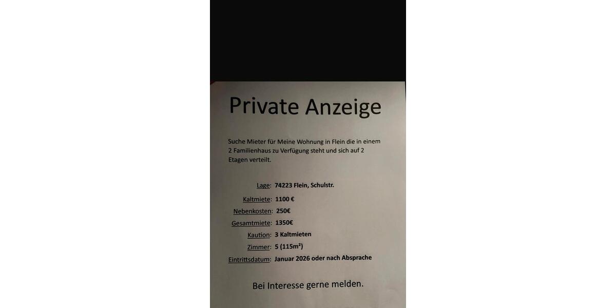 Mietwohnung in Flein 5 zimmer