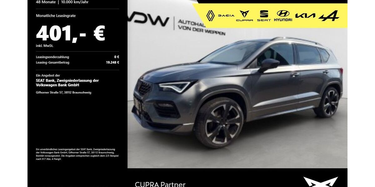 Cupra Ateca 52.900 km 33.880 &euro; Mosbach 74821