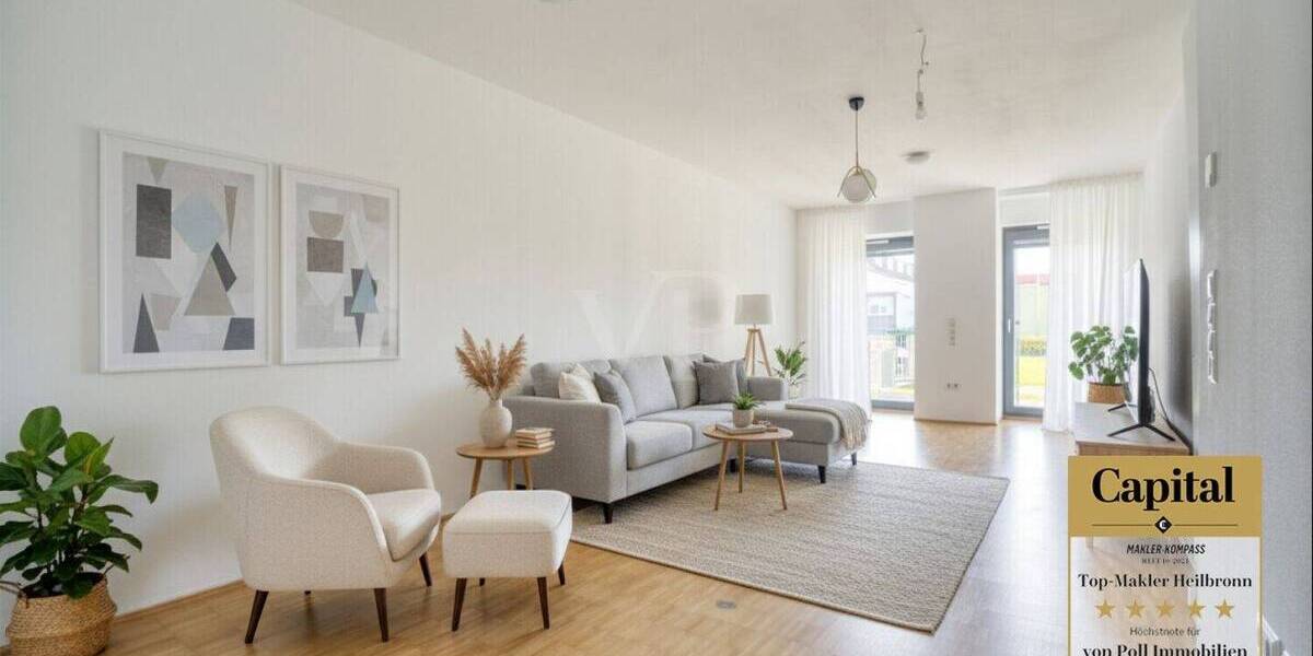 Moderne 2-Zimmer-Wohnung mit überdachter Terrasse - nur wenige Meter vom Bildungscampus Heilbronn 2 zimmer
