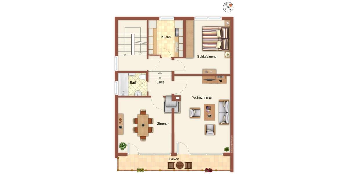 Etagenwohnung Ludwigsburg Hoheneck - 3 Zimmer, 70 m&sup2;, 289.000&euro; | Angebot:24573475