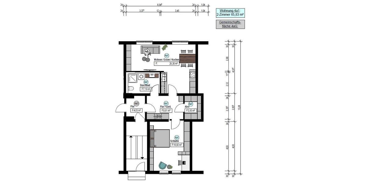 Erdgeschoßwohnung Sinsheim - 2 Zimmer, 104 m&sup2;, 1.200&euro; | Angebot:26624337