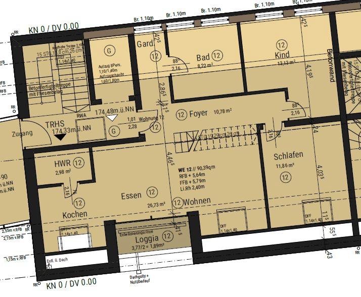Dachgeschoßwohnung Neckarsulm - 3 Zimmer, 90 m&sup2;, 1.350&euro; | Angebot:26679240