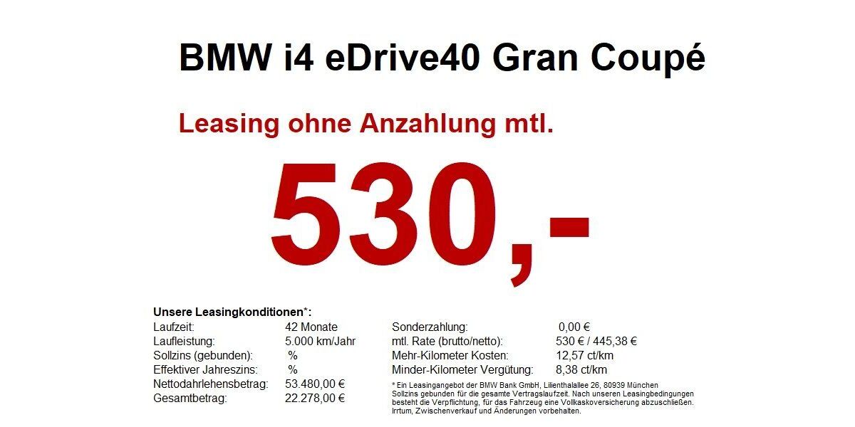 BMW i4 2.556 km 53.190 &euro; Heilbronn 74076