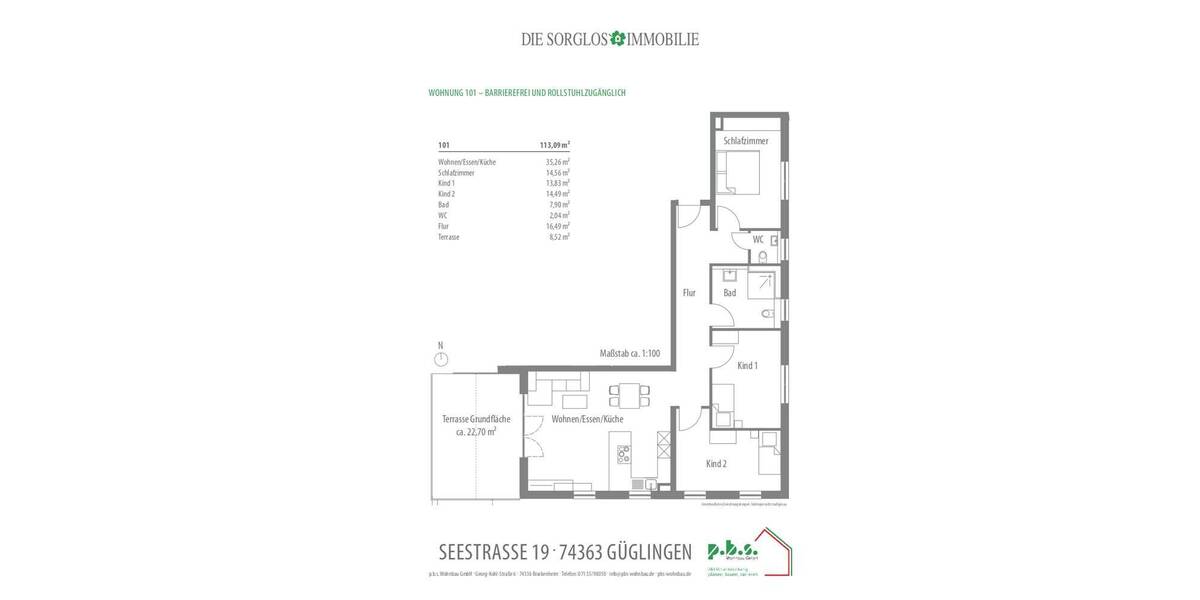 Etagenwohnung Güglingen - 4 Zimmer, 113 m&sup2;, 554.000&euro; | Angebot:25660968