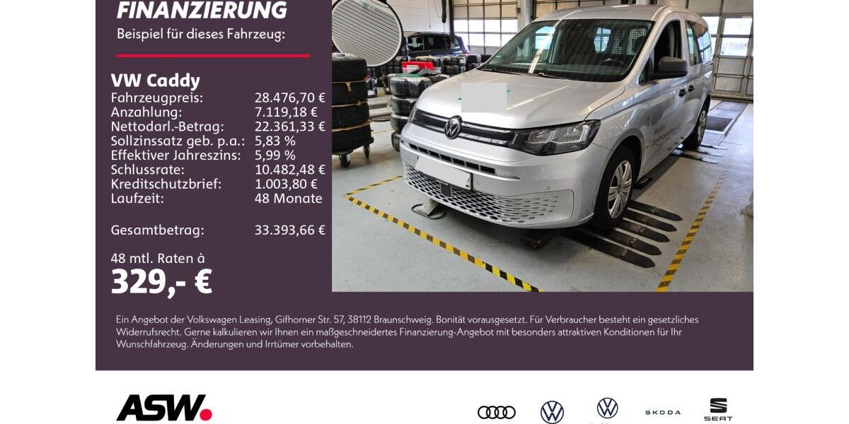 VW Caddy 33.800 km 28.477 &euro; Neckarsulm 74172