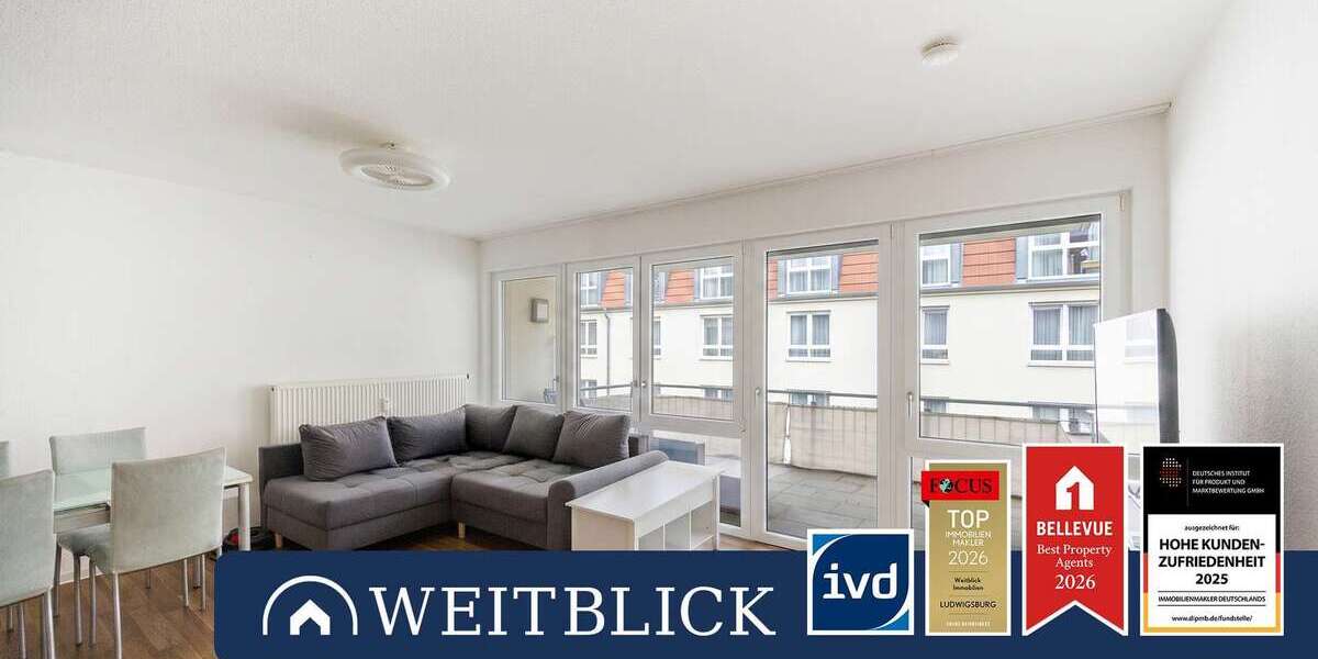 Etagenwohnung Ludwigsburg Eglosheim - 2 Zimmer, 57 m&sup2;, 950&euro; | Angebot:27229155