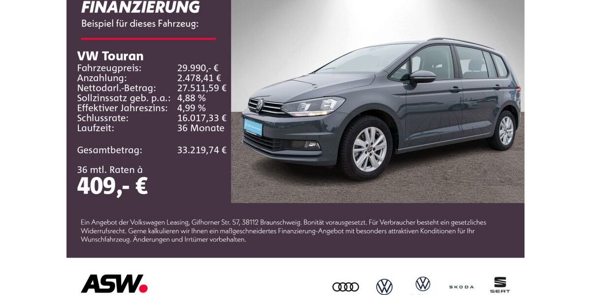 VW Touran 49.990 km 29.390 &euro; Weinsberg 74189
