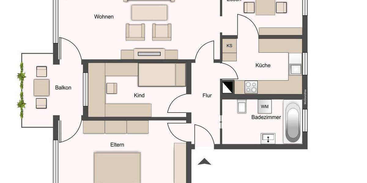 Helle Wohnung mit Balkon und Blick ins Grüne - Modernisiert und sofort bezugsfertig 4 zimmer