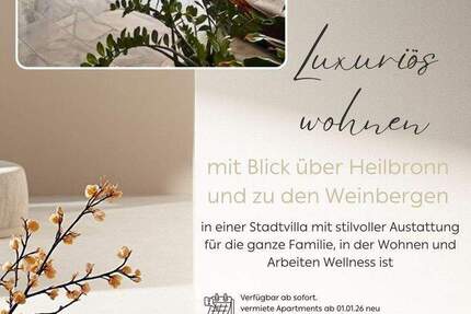 Luxuriös wohnen mit Blick über Heilbronn zu den Weinbergen 1 zimmer