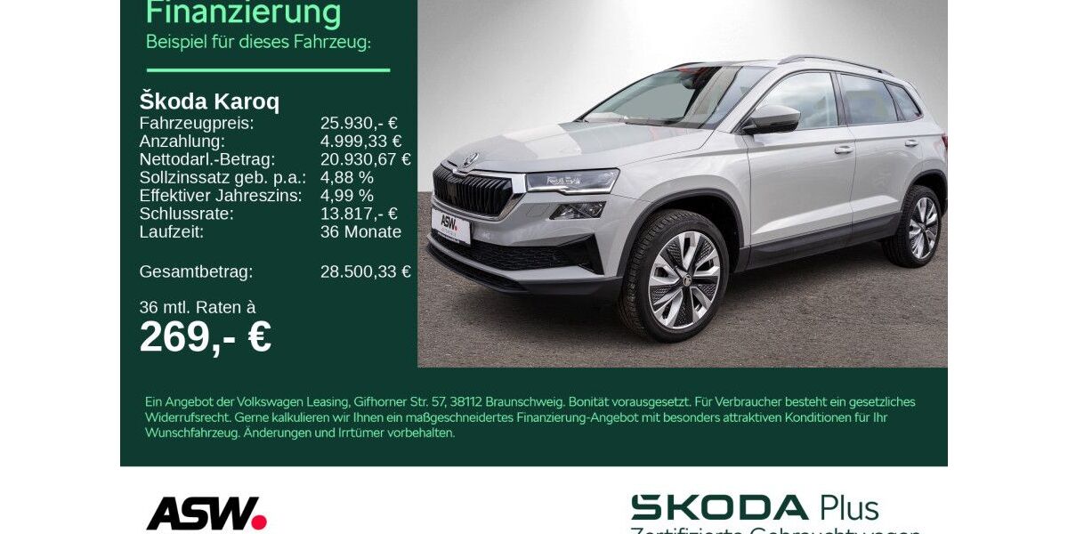 Skoda Karoq 57.990 km 24.730 &euro; Weinsberg 74189