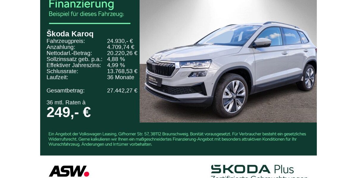 Skoda Karoq 52.000 km 24.930 &euro; Bad Rappenau 74906