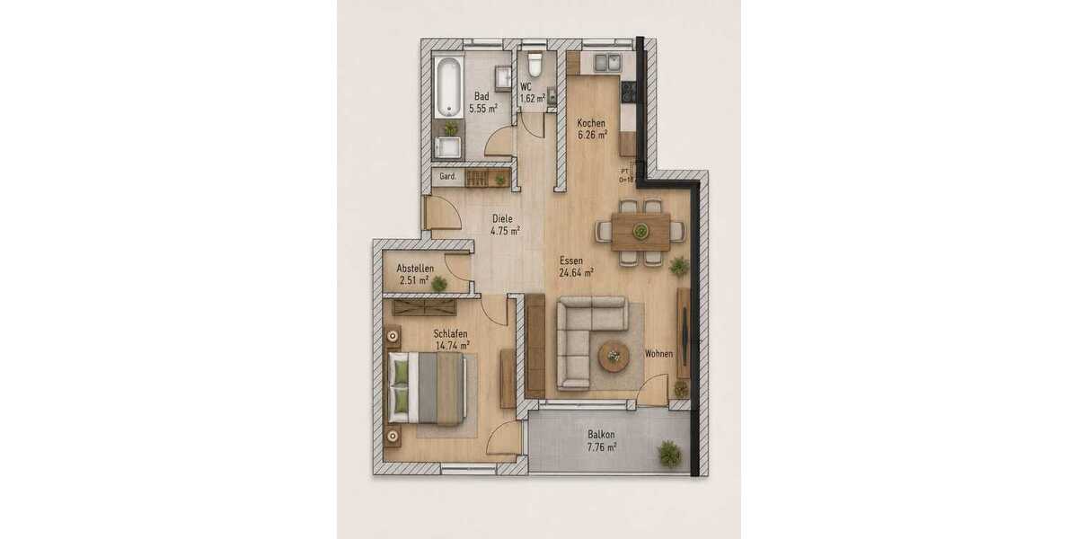 neuwertige 2 Zimmer EG Wohnung in Brettach! - Erdgeschoßwohnung Langenbrettach | Angebot:26822647