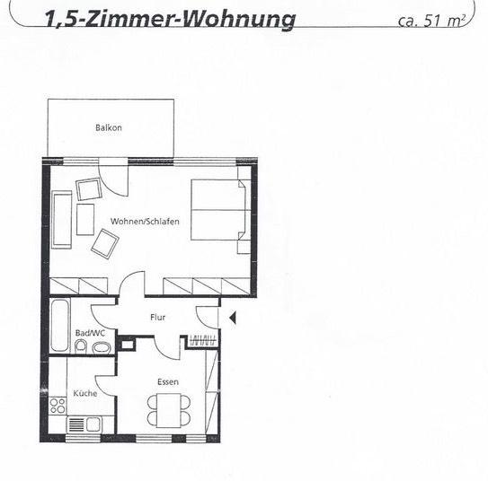 Erdgeschoßwohnung Heilbronn Kernstadt - 2 Zimmer, 51 m&sup2;, 175.000&euro; | Angebot:24140289