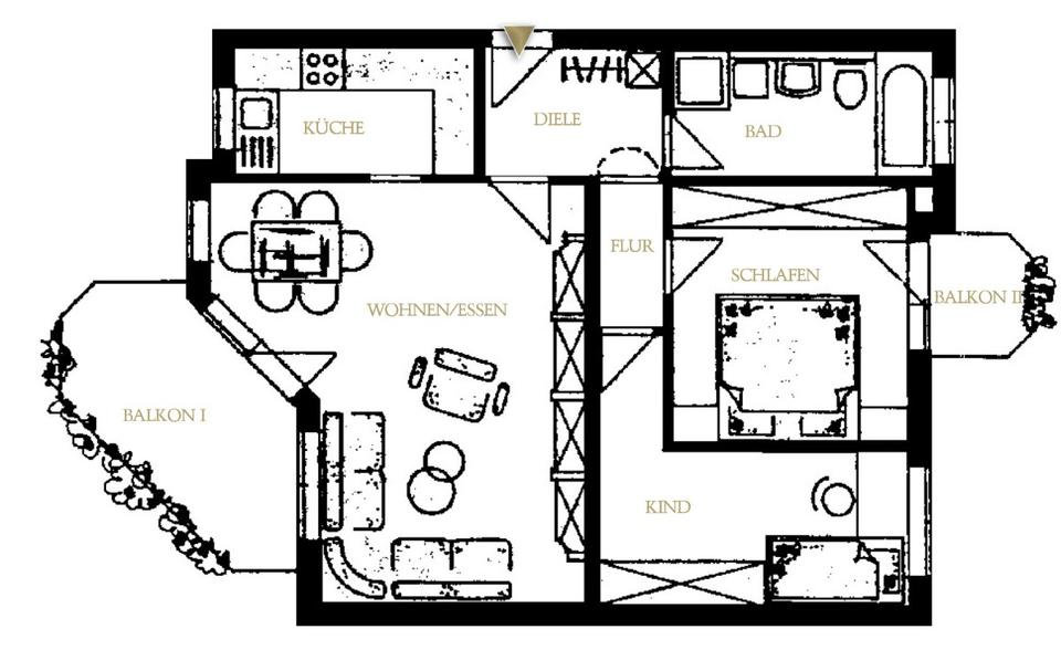 Etagenwohnung Heilbronn Frankenbach - 3 Zimmer, 69 m&sup2;, 830&euro; | Angebot:26477073