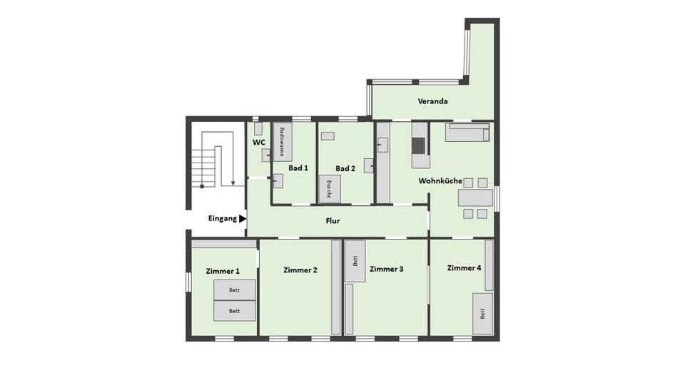 Erdgeschoßwohnung Ludwigsburg - 4.5 Zimmer, 126 m&sup2;, 1.700&euro; | Angebot:25081872